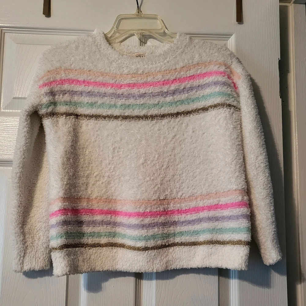 OshKosh B'gosh White and Pink Crew Neck Sweater